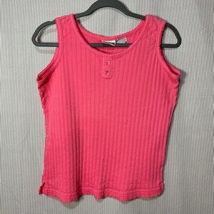 Pink Sleeveless Ribbed Top